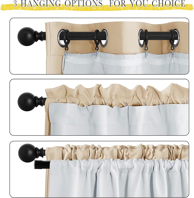 NICETOWN White Curtain Liner Panels - Image 3