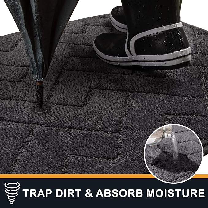 PURRUGS Dirt Trapping Door Mat 24" x 35.5", Non-Slip Machine Washable Entry Rug - Image 5