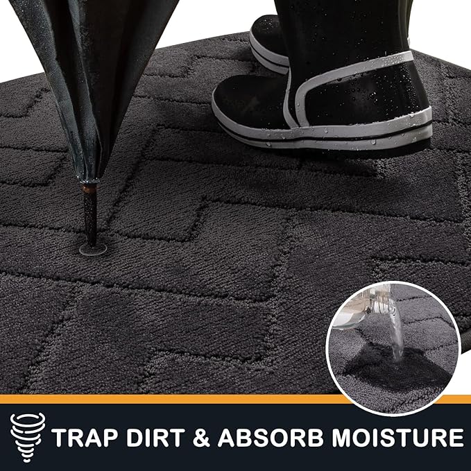 PURRUGS Dirt Trapping Door Mat 34" x 59", Non-Slip Machine Washable Entry Rug - Image 5
