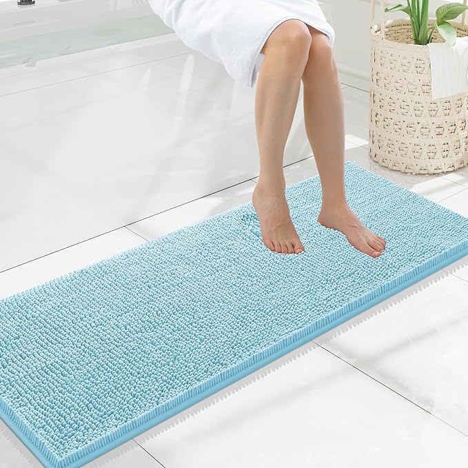Smiry Luxury Chenille Bathroom Rugs 47x17, Extra Soft and Absorbent Shaggy Bath by Smiry