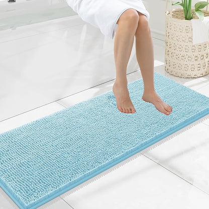 Smiry Luxury Chenille Bathroom Rugs 47x17, Extra Soft and Absorbent Shaggy Bath by Smiry