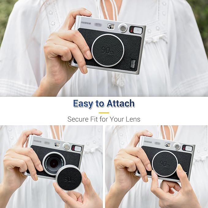 Retro Leather Lens Cap for Fujifilm Insta Mini EVO, Aluminum Anti-Dust - Image 4