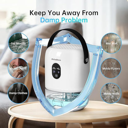 PHILODECO 280 Sq. Ft 35 OZ Dehumidifier, Portable Small Dehumidifiers - Image 5