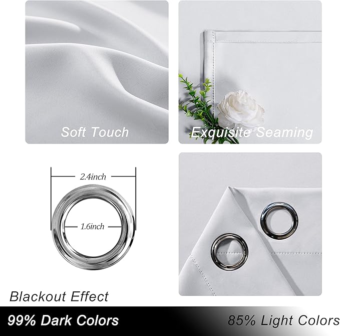 Hiasan Patio Sliding Door Blackout Curtains-10ft Wide x 8ft Tall, Grommet - Image 2