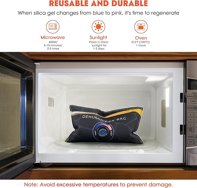 400g Rechargeable Moisture Absorbers, Car Dehumidifier Bag, Microwave Fast - Image 5