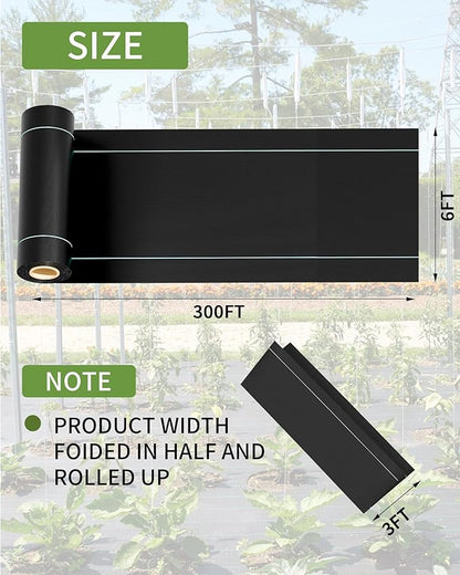6ftx300ft Weed Barrier Landscape Fabric Heavy Duty, Premium 2.4oz Garden - Image 2