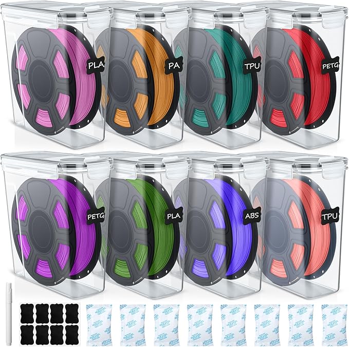 8 Pack 3D Printer Filament Storage Box by Unknown