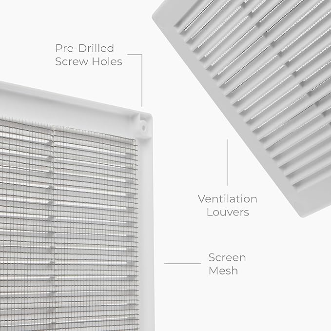 8" x 8" Square Air Vent Cover – White Plastic Vent Deflector - Image 7