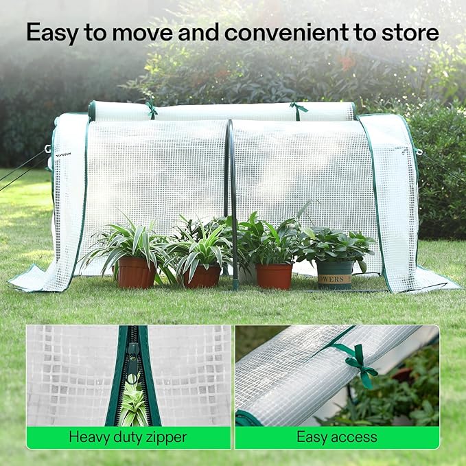 VIVOSUN Portable Mini Greenhouse 47x23x23-Inch Tunnels, PE Cover - Image 4
