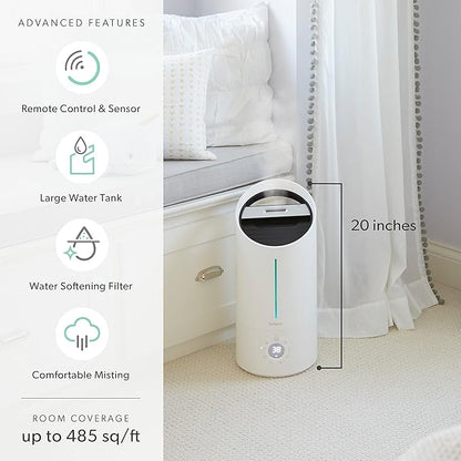 TruSens Clean Mist Ultrasonic Humidifier, Large 5L Tank, Humidity Sensor - Image 2