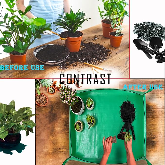 BIUWING Plant Repotting Mat, Waterproof Transplanting Mat, Foldable Indoor - Image 2