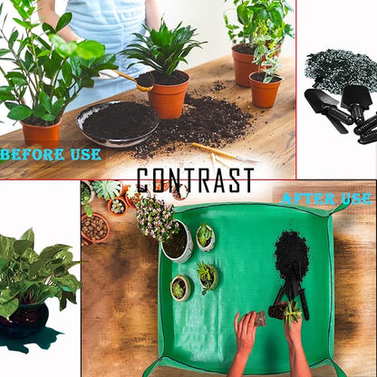 BIUWING Plant Repotting Mat, Waterproof Transplanting Mat, Foldable Indoor - Image 2