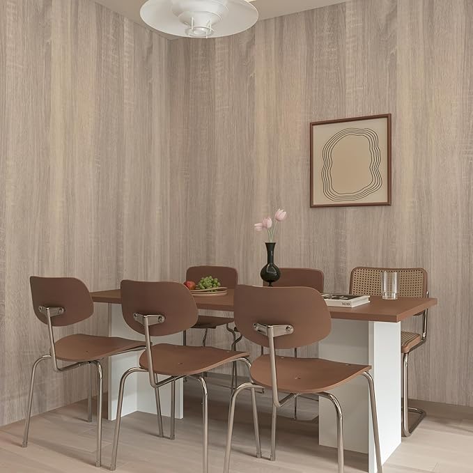 31.5"x 157.4" Light Brown Gray Wood Grain Textured Contact Paper Oak - Image 8