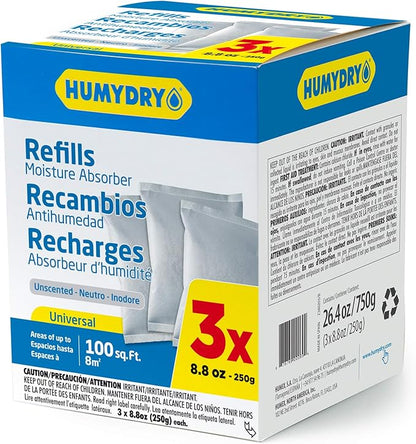 HUMYDRY USA250X3RC12 Unscented Moisture Absorber Refill by Humydrymoistureabsorbers