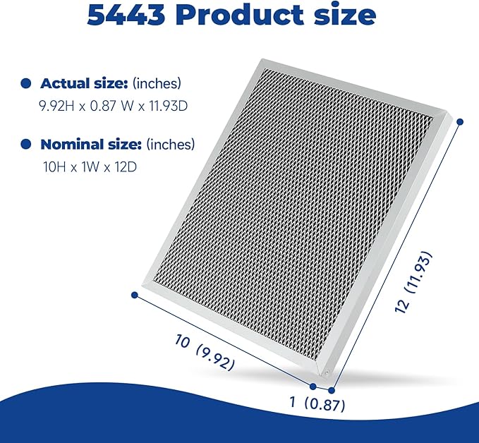 2-Packs 5443 Washable MERV 8 Dehumidifier Filter 10x12x1 Compatible - Image 2