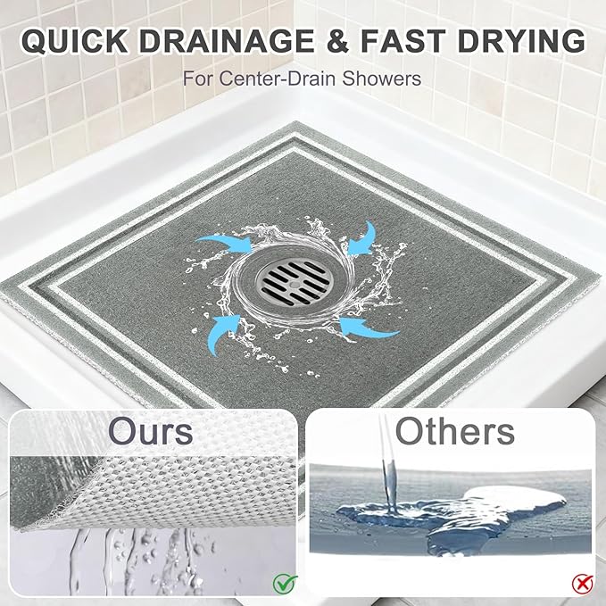 Square Shower Mat Non Slip: 24x24 Inch Extra Large Shower Mats - Image 4