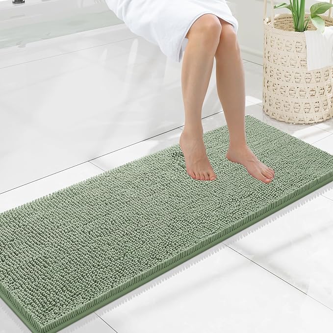 Smiry Luxury Chenille Bathroom Rugs 47x17, Extra Soft and Absorbent Shaggy Bath by Smiry