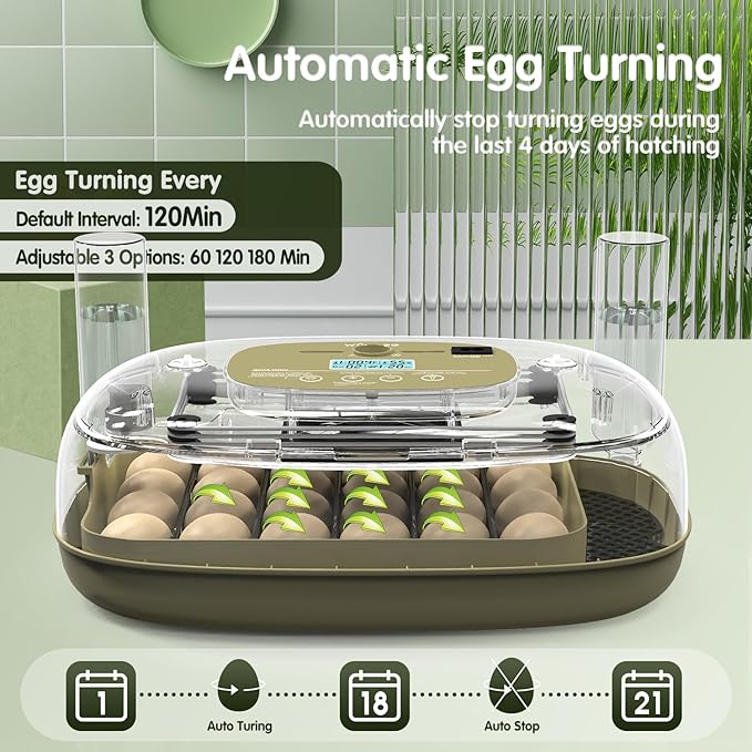 24 Egg Incubator with Automatic Turning, Temperature and Humidity Control - Image 5