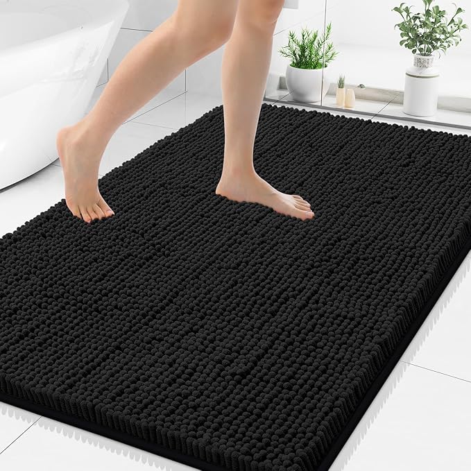 Smiry Luxury Chenille Bathroom Rugs 40x32, Extra Soft and Absorbent Shaggy Bath by Smiry