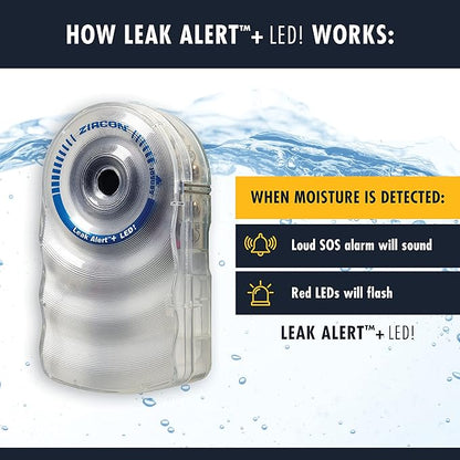 Zircon Leak Alert + LED! Water Leak Detector & Flood Sensor Alarm/Water Leak - Image 5