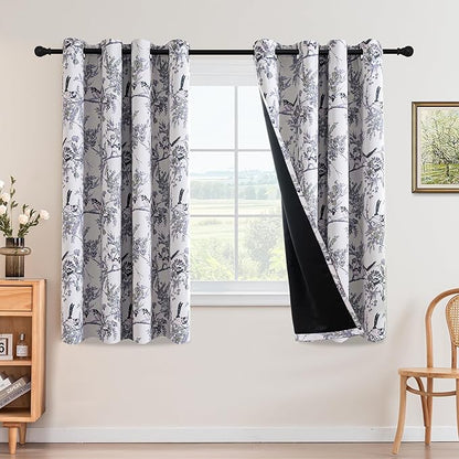 H.VERSAILTEX Floral 100% Blackout Curtains 63 inch Length 2 Panels Vintage by HVERSAILTEX