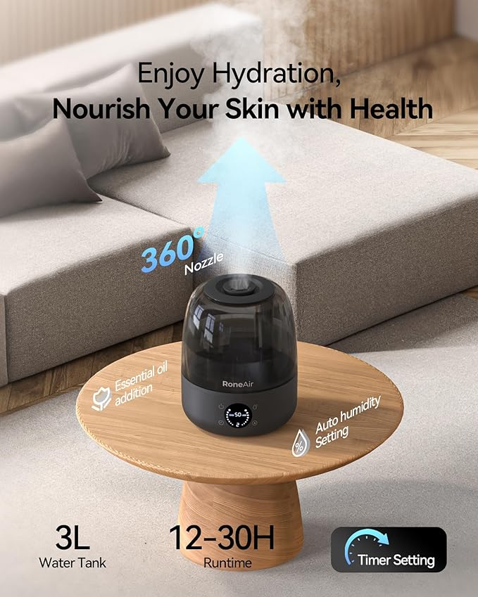 Humidifiers for Bedroom Large Room Home, 3L Cool Mist Humidifiers for Baby - Image 2