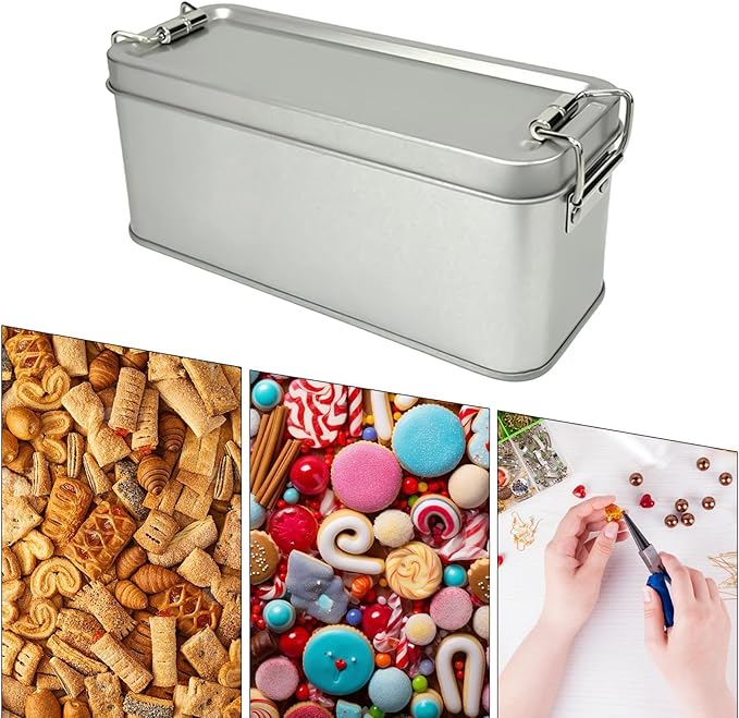 Metal Tins With Lids | Rectangular Storage Container - Image 4