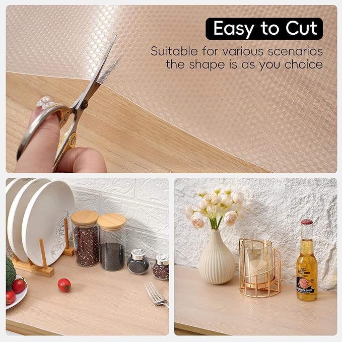 Shelf and Drawer Liner for Kitchen Cabinet，Non Adhesive Durable EVA Shelf Paper - Image 4