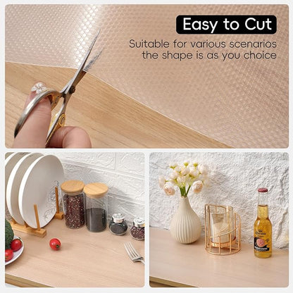 Shelf and Drawer Liner for Kitchen Cabinet，Non Adhesive Durable EVA Shelf Paper - Image 4