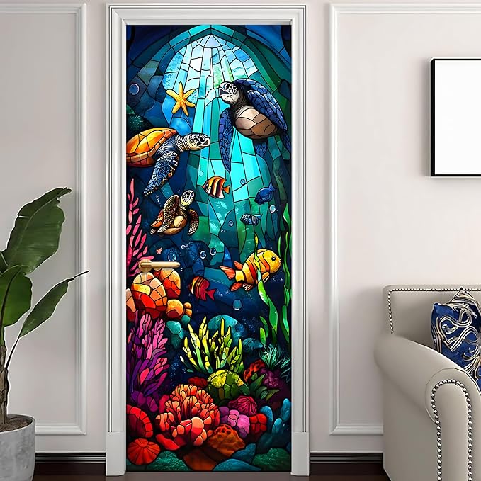 3D Door Stickers, Peel and Stick Vinyl Wallpaper, Self-Adhesive Mural Door Cover - Image 2