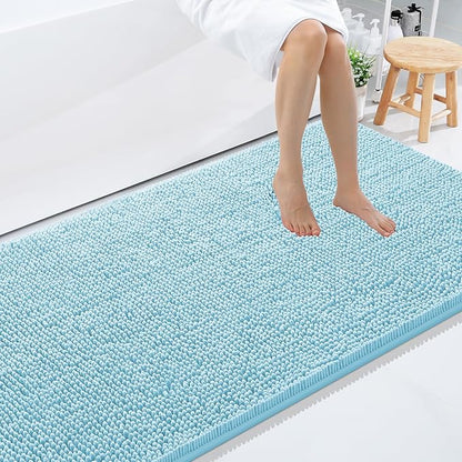 Smiry Luxury Chenille Bathroom Rugs 59x35, Extra Soft and Absorbent Shaggy Bath by Smiry