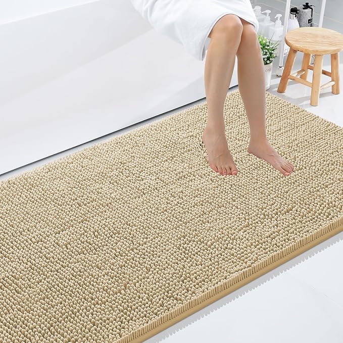 Smiry Luxury Chenille Bathroom Rugs 59x35, Extra Soft and Absorbent Shaggy Bath by Smiry