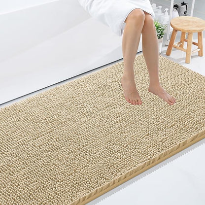 Smiry Luxury Chenille Bathroom Rugs 71x47, Extra Soft and Absorbent Shaggy Bath by Smiry