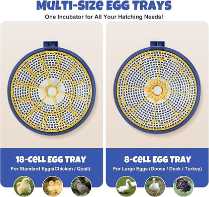 Advanced 18-Egg Incubator for Hobbyists, Dual-Size Egg Trays, Custom Incubation - Image 7