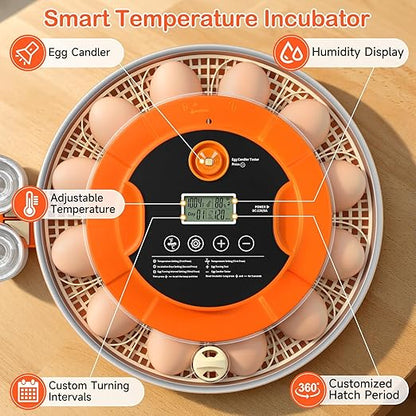 18 Egg Incubator for Chicken Eggs, Automatic Egg Turning and Humidity Control - Image 3