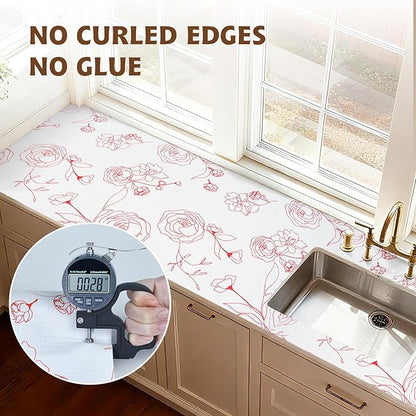 Shelf Liners for Kitchen Cabinets 12in x 20FT Non Adhesive Drawer Liner Red and - Image 8