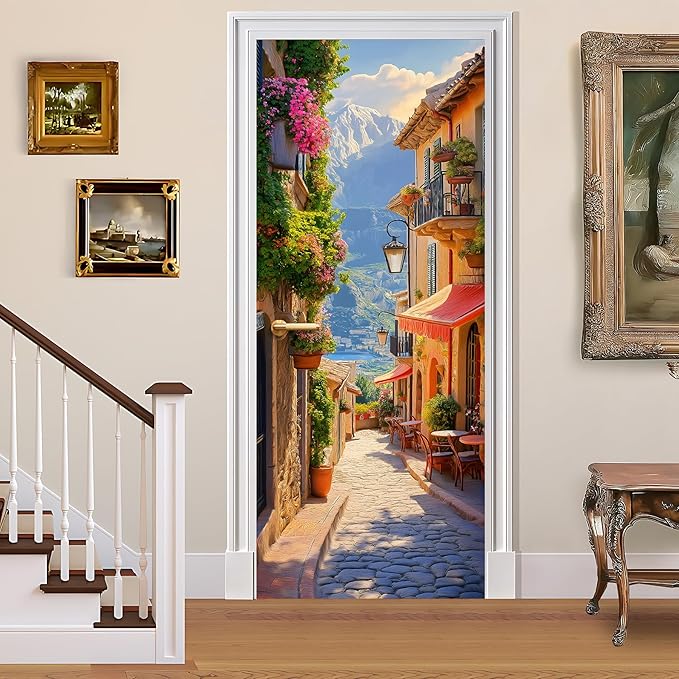 3D Door Decals Stickers, Peel Stick Wall Murals Vinyl Wallpaper Self-Adhesive by BVBOX