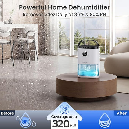 Dehumidifier for Home, 68 OZ Water Tank Dehumidifiers for Bathroom, Living room - Image 2