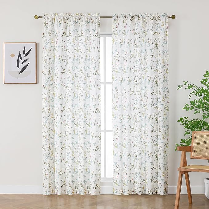Chyhomenyc Light Filtering 84 Inch Window Curtains by Chyhomenyc