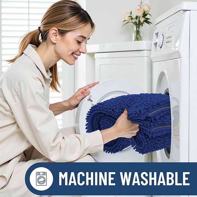 Smiry Luxury Chenille Bathroom Rugs 30x20, Extra Soft and Absorbent Shaggy Bath - Image 6