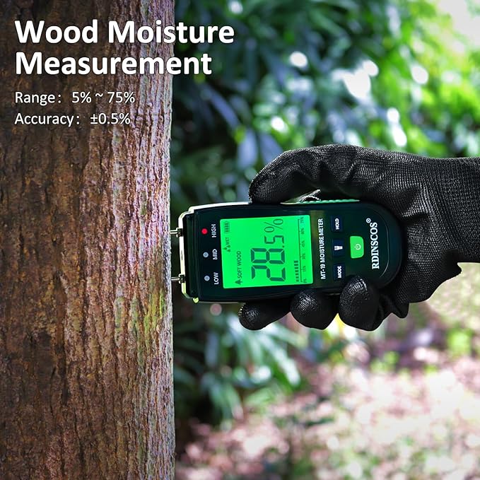 RDINSCOS Moisture Meter for Firewood Digital Wood Moisture Tester Firewood and - Image 2