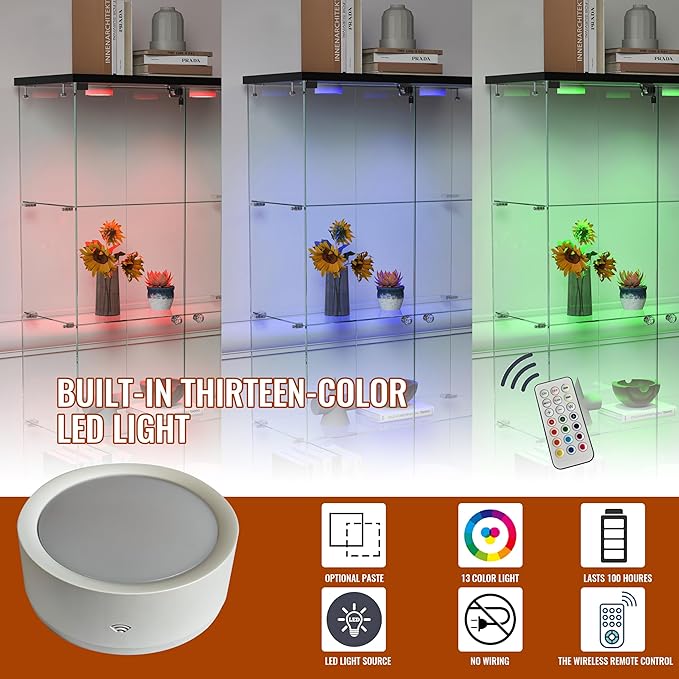 Yoluckea 4-Tier Glass Display Cabinet - Image 3