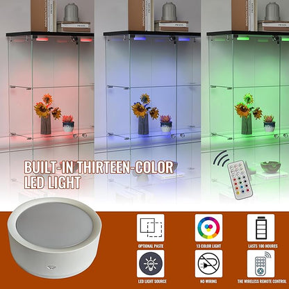 Yoluckea 4-Tier Glass Display Cabinet - Image 3
