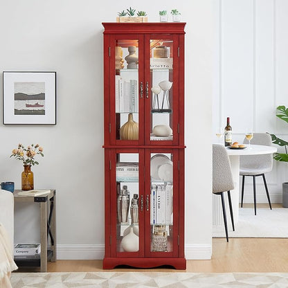 Lighted Glass Curio Cabinet - Image 4