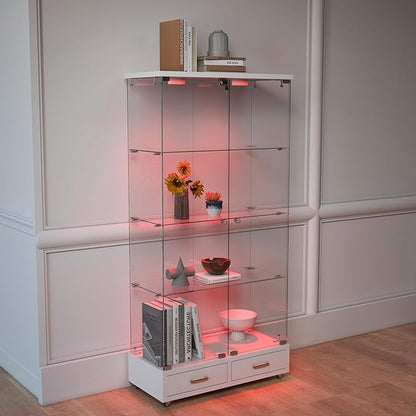 Yoluckea 4-Tier Glass Display Cabinet - Image 8