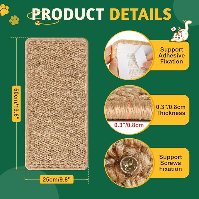 ENONCI​ Corner Cat Scratcher Wall Mounted - Image 7