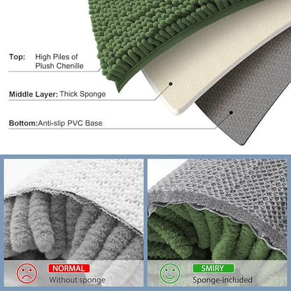 Smiry Luxury Chenille Toilet Rugs U-Shaped 20x20, Soft Absorbent Non-Slip - Image 5