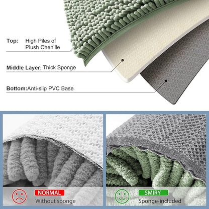Smiry Luxury Chenille Bathroom Rugs 30x20, Extra Soft and Absorbent Shaggy Bath - Image 5
