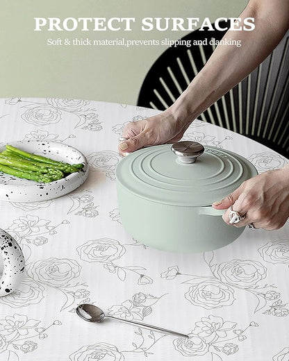 Floral Drawer Liner for Kitchen Cabinets Non-Adhesive Shelf Liner Non-Slip - Image 2