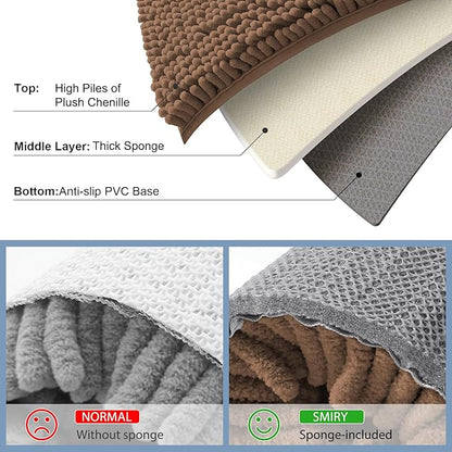 Smiry Luxury Chenille Bathroom Rugs 24x16, Extra Soft and Absorbent Shaggy Bath - Image 5